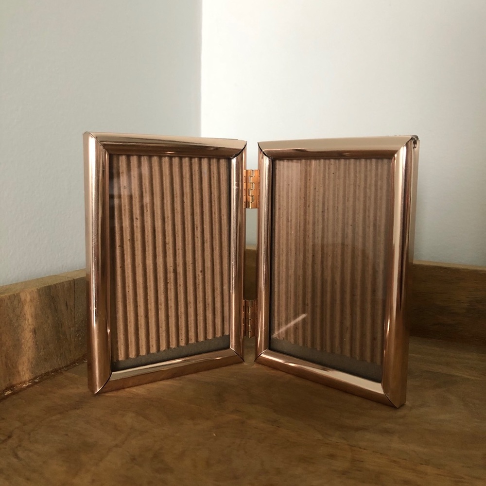 Vintage brass hinged photo frame